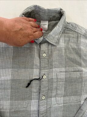 Goodfellow & Co Gray Plaid Casual Button-Down Shirt